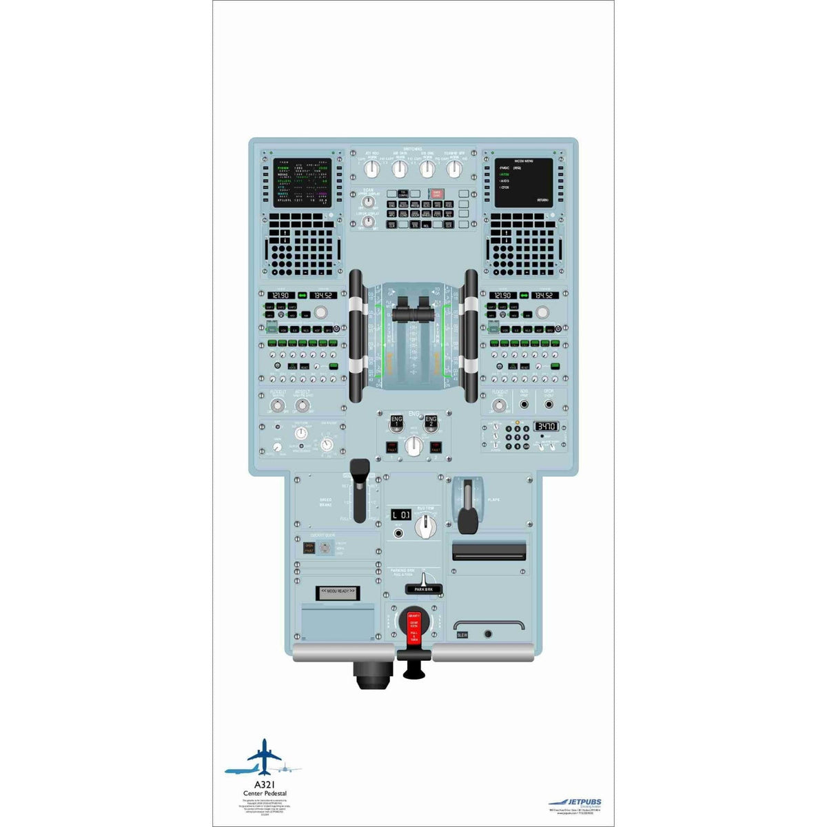 JETPUBS Cockpit Poster Airbus 18" x 36" Cockpit Posters