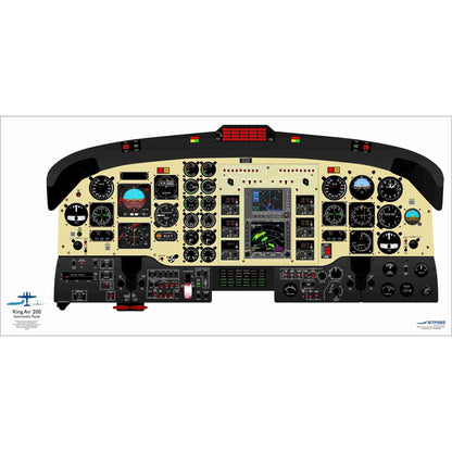 JETPUBS Cockpit Poster Beechcraft KA200 Steam Beechcraft 18" x 36" Cockpit Posters