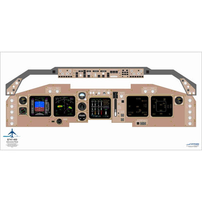 JETPUBS Cockpit Poster Boeing B747-400 Boeing 18" x 36" Cockpit Posters