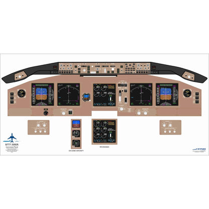 JETPUBS Cockpit Poster Boeing B777-300 Boeing 18" x 36" Cockpit Posters