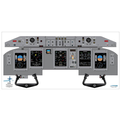 JETPUBS Cockpit Poster Bombardier Q400 Bombardier 18" x 36" Cockpit Posters