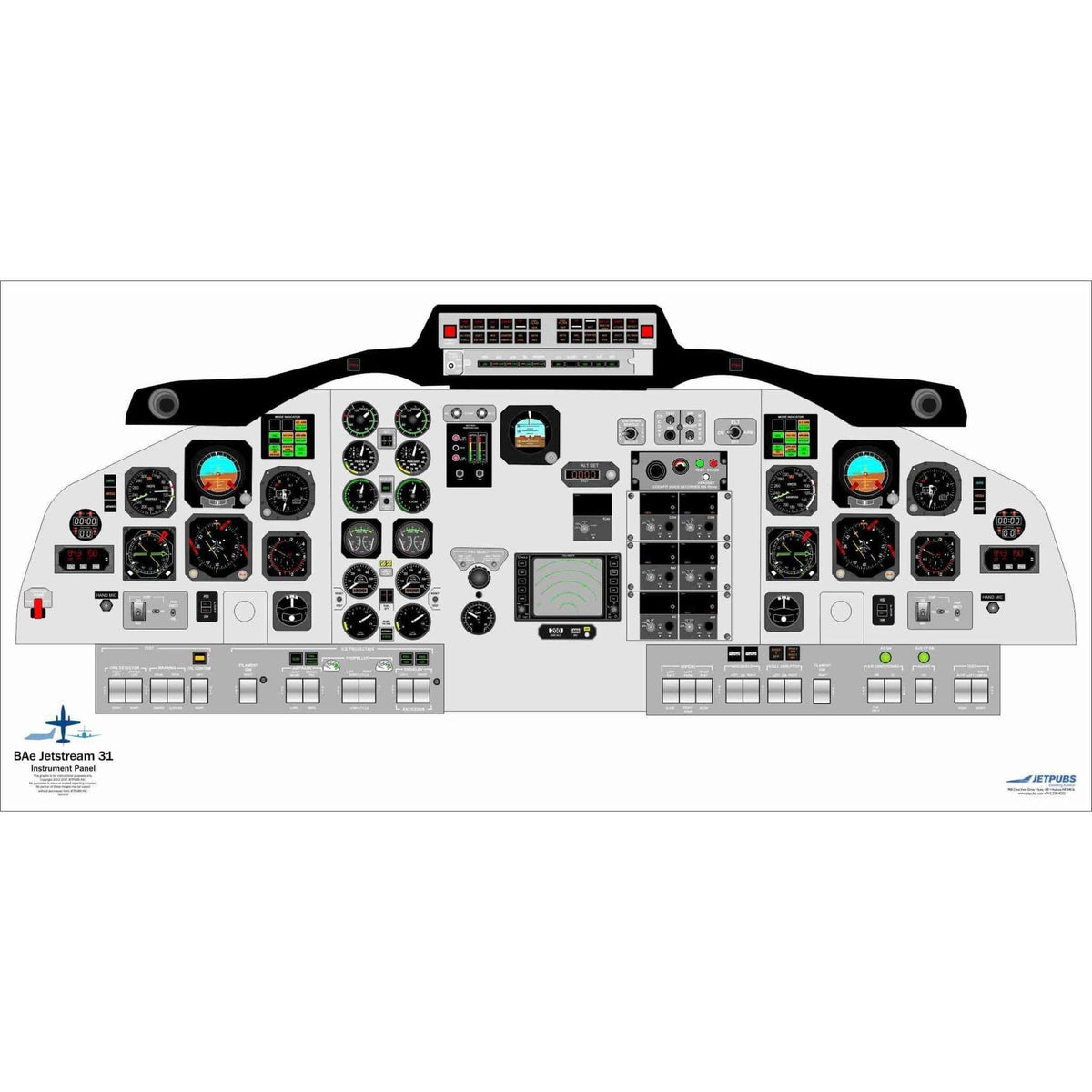 JETPUBS Cockpit Poster British Aerospace BAe J31 British Aerospace 18" x 36" Cockpit Posters