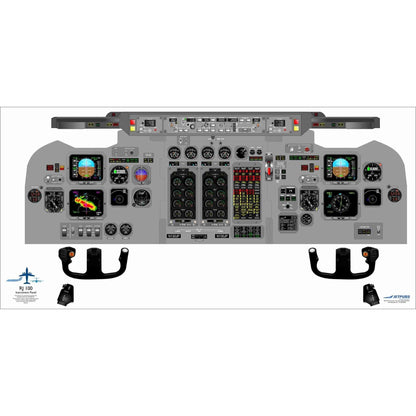 JETPUBS Cockpit Poster British Aerospace RJ100 British Aerospace 18" x 36" Cockpit Posters