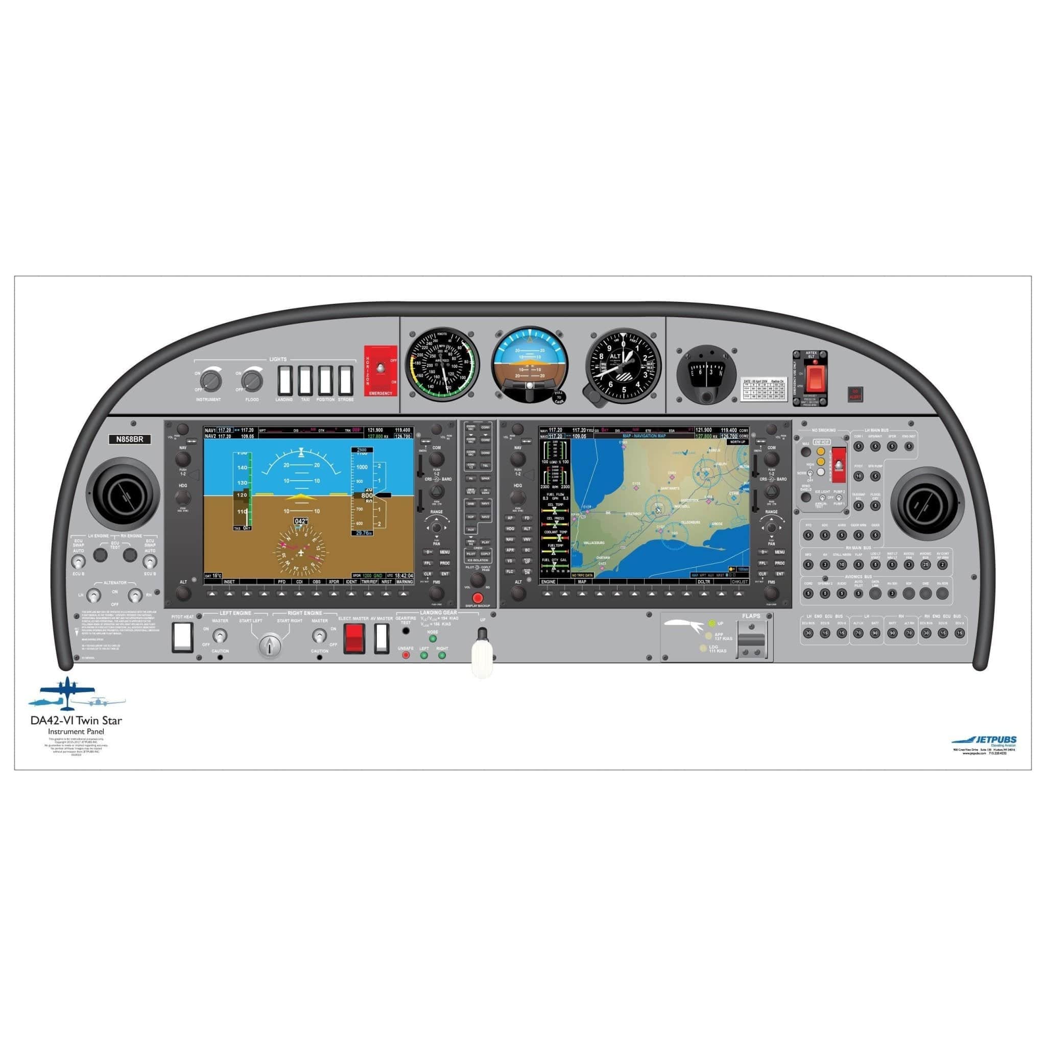 Diamond Aircraft 18x36 Cockpit Poster Training Aid | JETPUBS