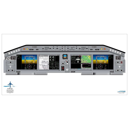 JETPUBS Cockpit Poster Embraer E190 Embraer 18" x 36" Cockpit Posters