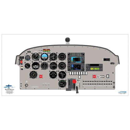 JETPUBS Cockpit Poster Piper PA28 Warrior Steam Piper 18" x 36" Cockpit Posters
