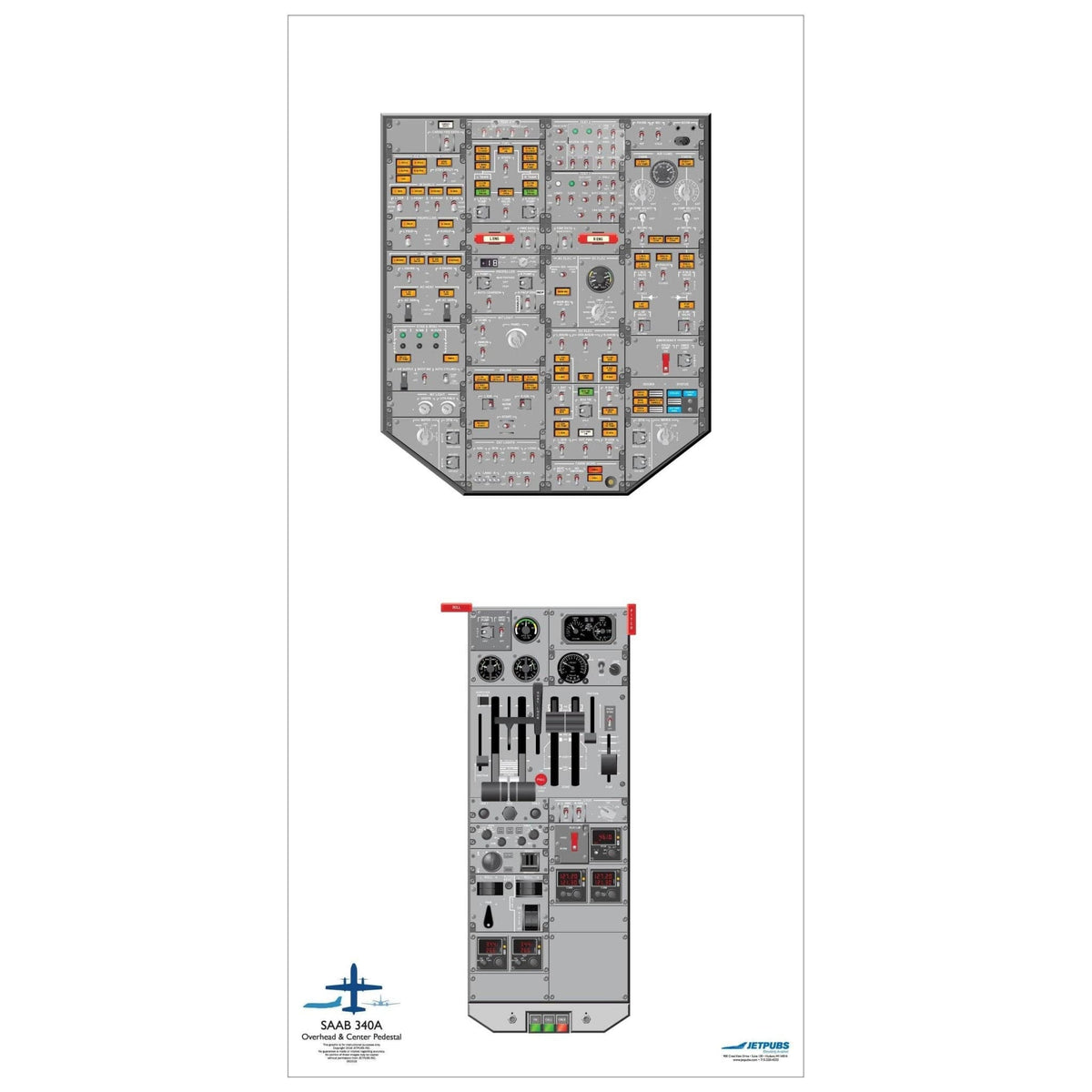 JETPUBS Cockpit Poster Saab 18" x 36" Cockpit Posters