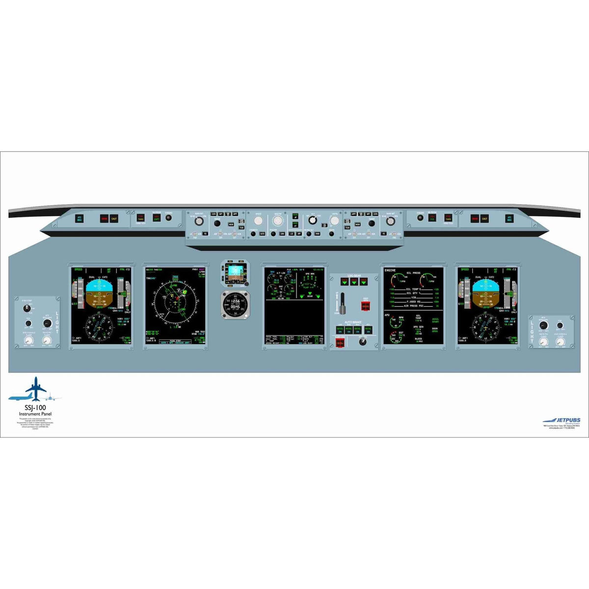 JETPUBS Cockpit Poster Sukhoi SSJ-100 Sukhoi 18" x 36" Cockpit Posters