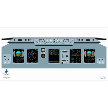 JETPUBS Cockpit Poster Sukhoi SSJ-100 Sukhoi 18" x 36" Cockpit Posters