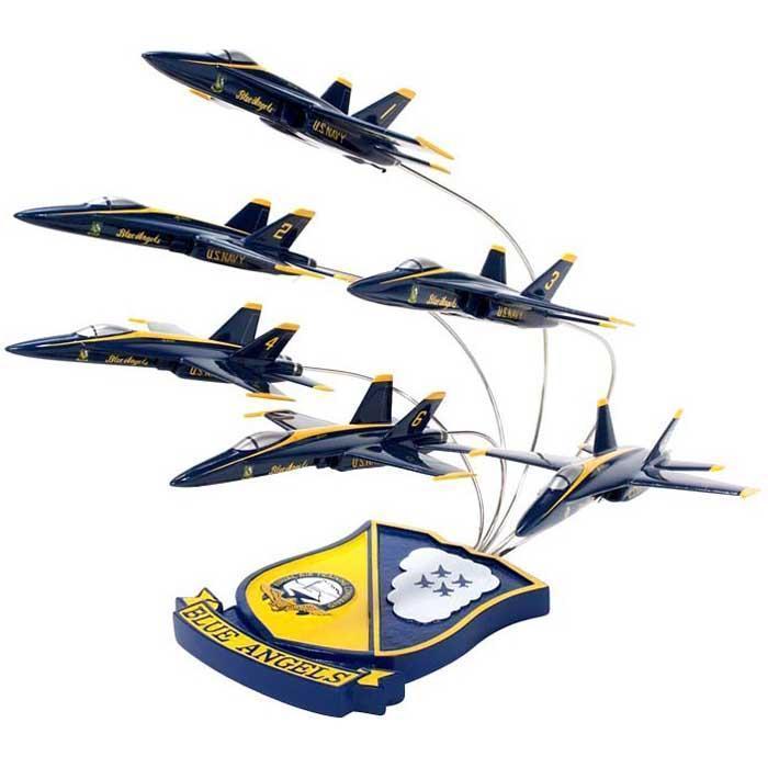 F/A-18 Hornet Blue Angels in Formation Mahogany Model - PilotMall.com