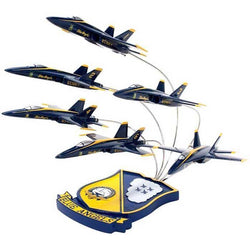 F/A-18 Hornet Blue Angels in Formation Mahogany Model