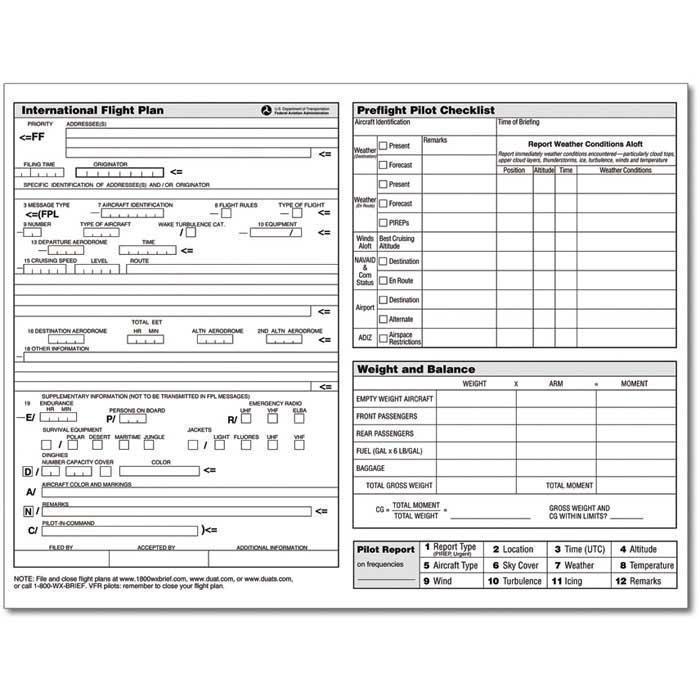 ASA Forms & Checklists ASA Flight Planner Sheets