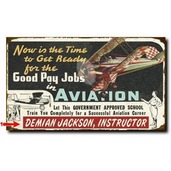 Good Aviation Jobs Personalized Wood Sign 18x30 - PilotMall.com