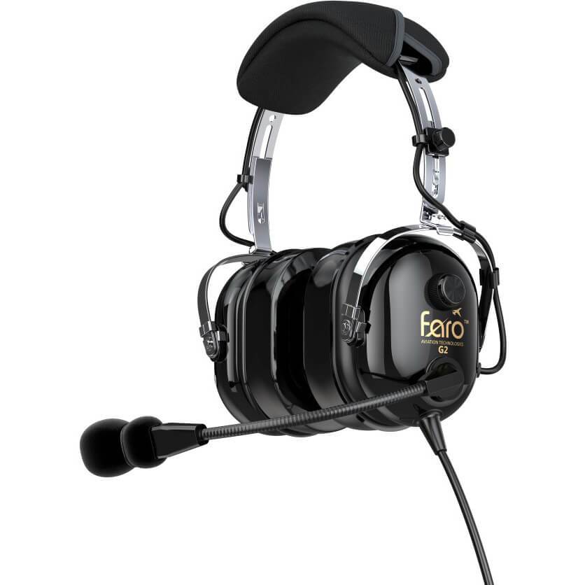 Faro G2 Passive Aviation Headset – Ultimate Comfort & 26dB Noise Reduction RFAR200-BLK