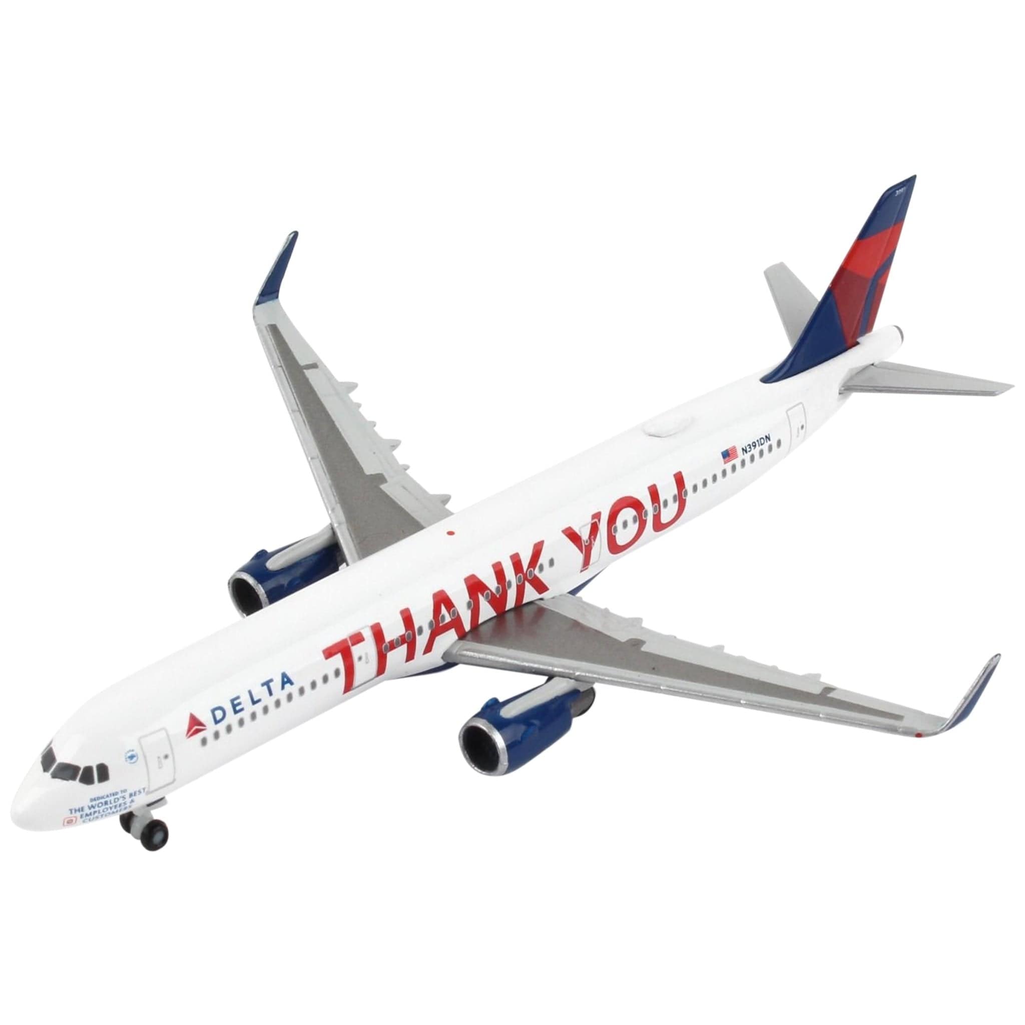 Herpa Delta A321 1/500 Thank You Die-Cast Metal Model Aircraft