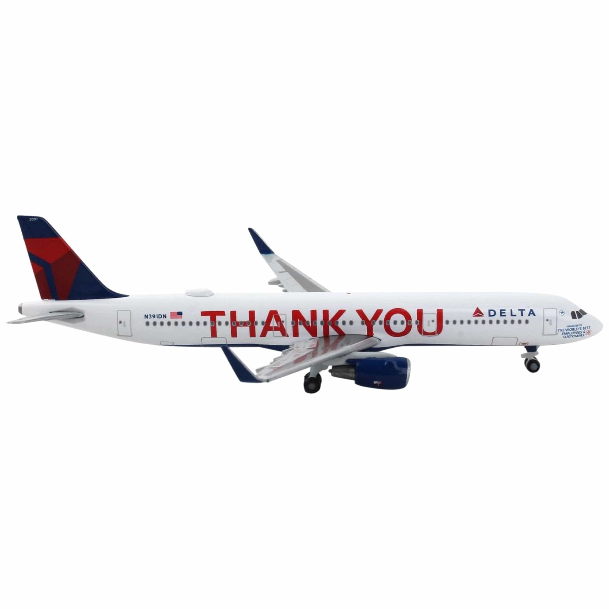 Herpa Delta A321 1/500 Thank You Die-Cast Metal Model Aircraft