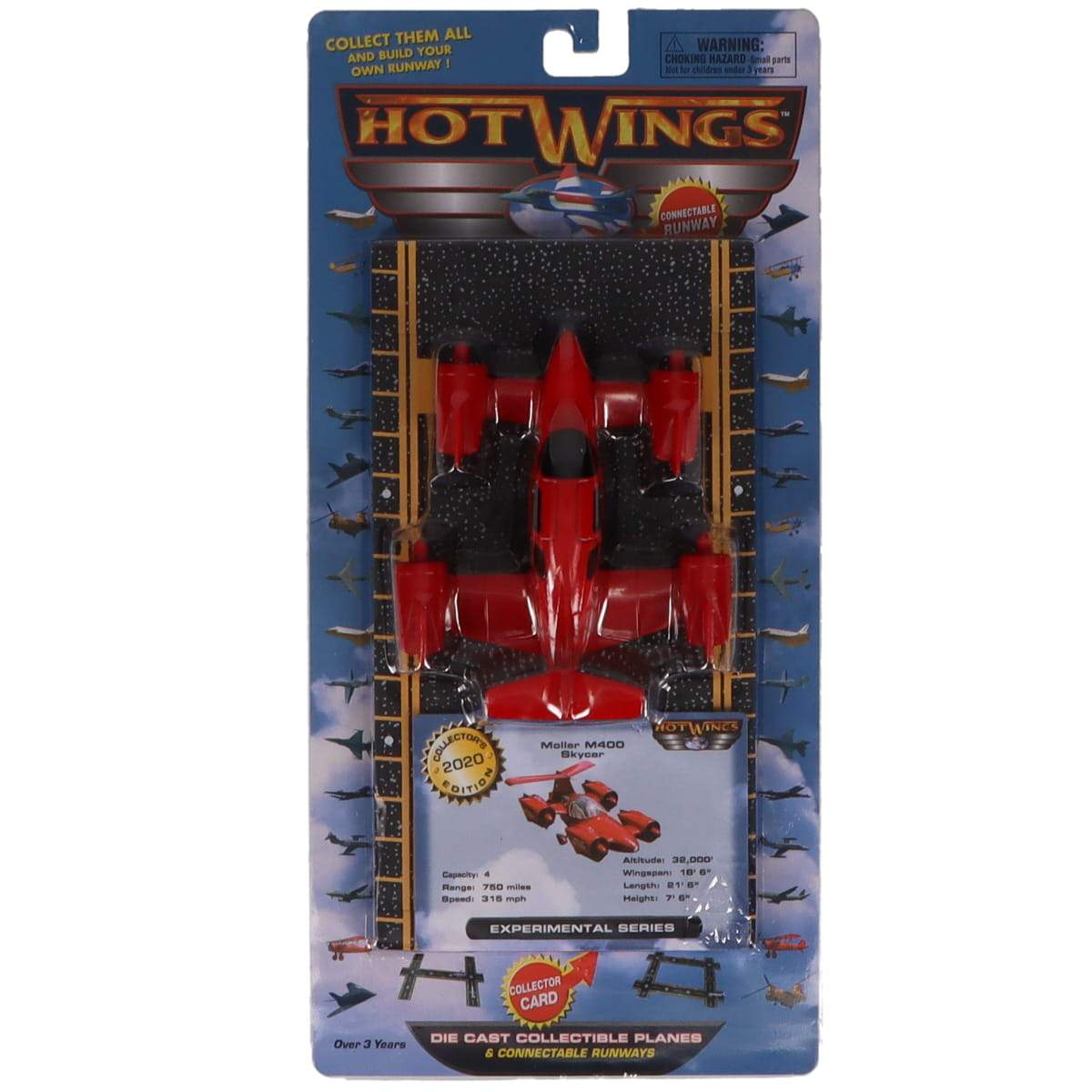 Hot Wings Moller M400 Skycar Die Cast Aircraft with Connectible Runway - PilotMall.com