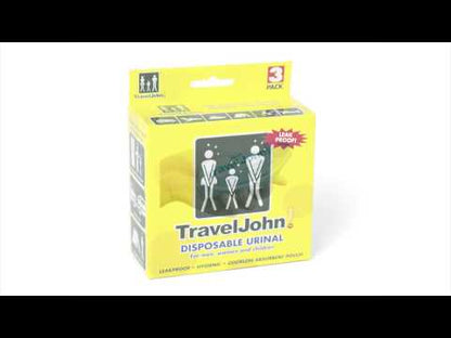 TravelJohn Resealable Disposable Urinal Bags with Liqsorb Gel Technology (TJ1N-C) 3 Pack