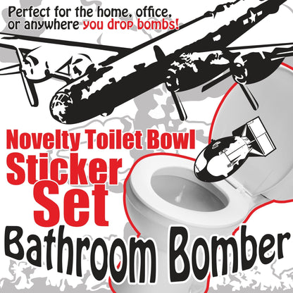 PilotMall.com Kitchen & Barware The Bathroom Bomber Novelty Toilet Bowl Sticker Set