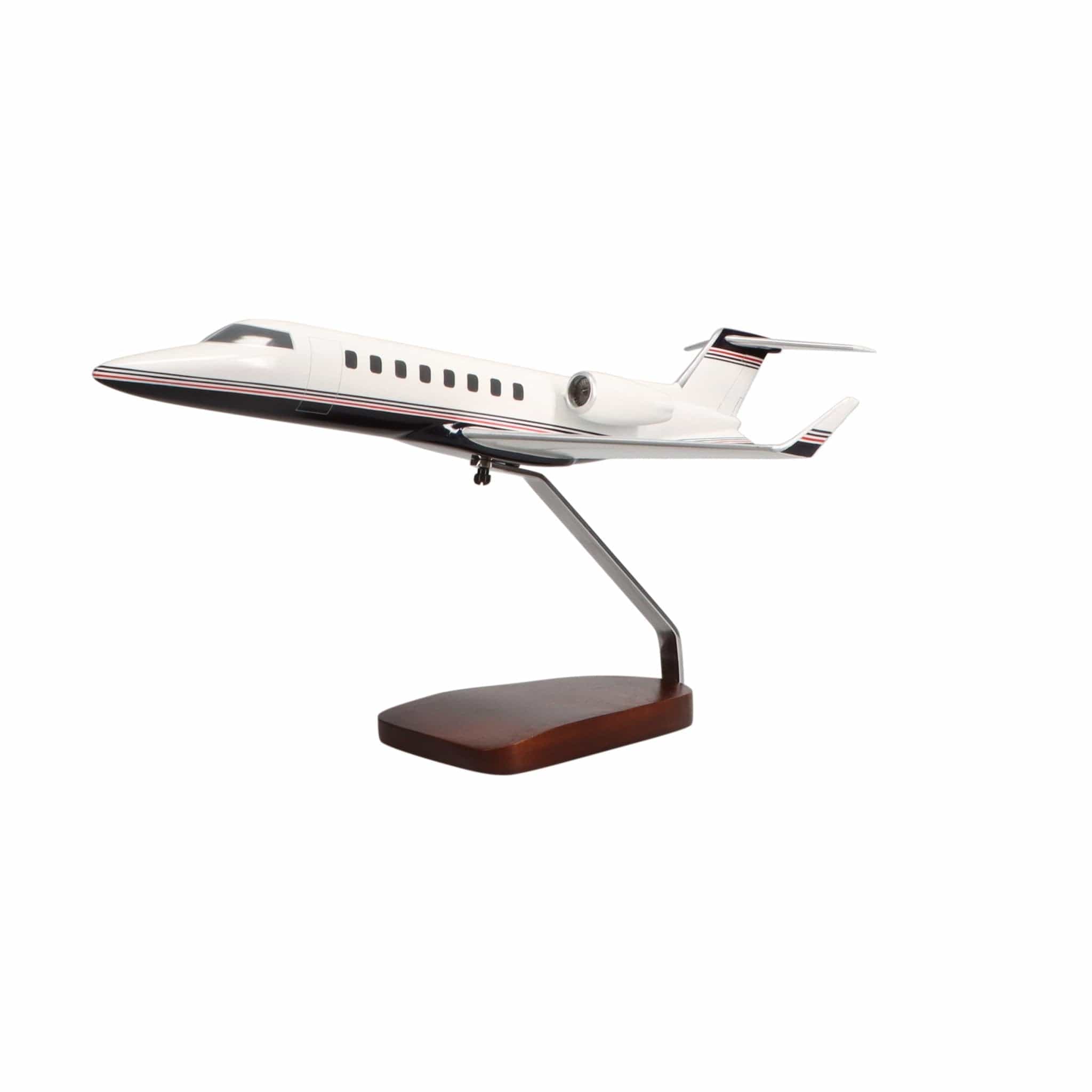 Learjet 45 (Navy, Red) Limited Edition Large Mahogany Model - PilotMall.com