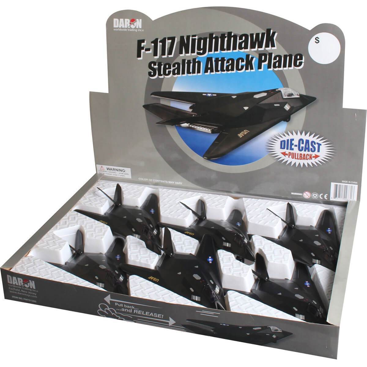 Lockheed F-117 Nighthawk Diecast Pullback (1 Pc. Assorted Styles)