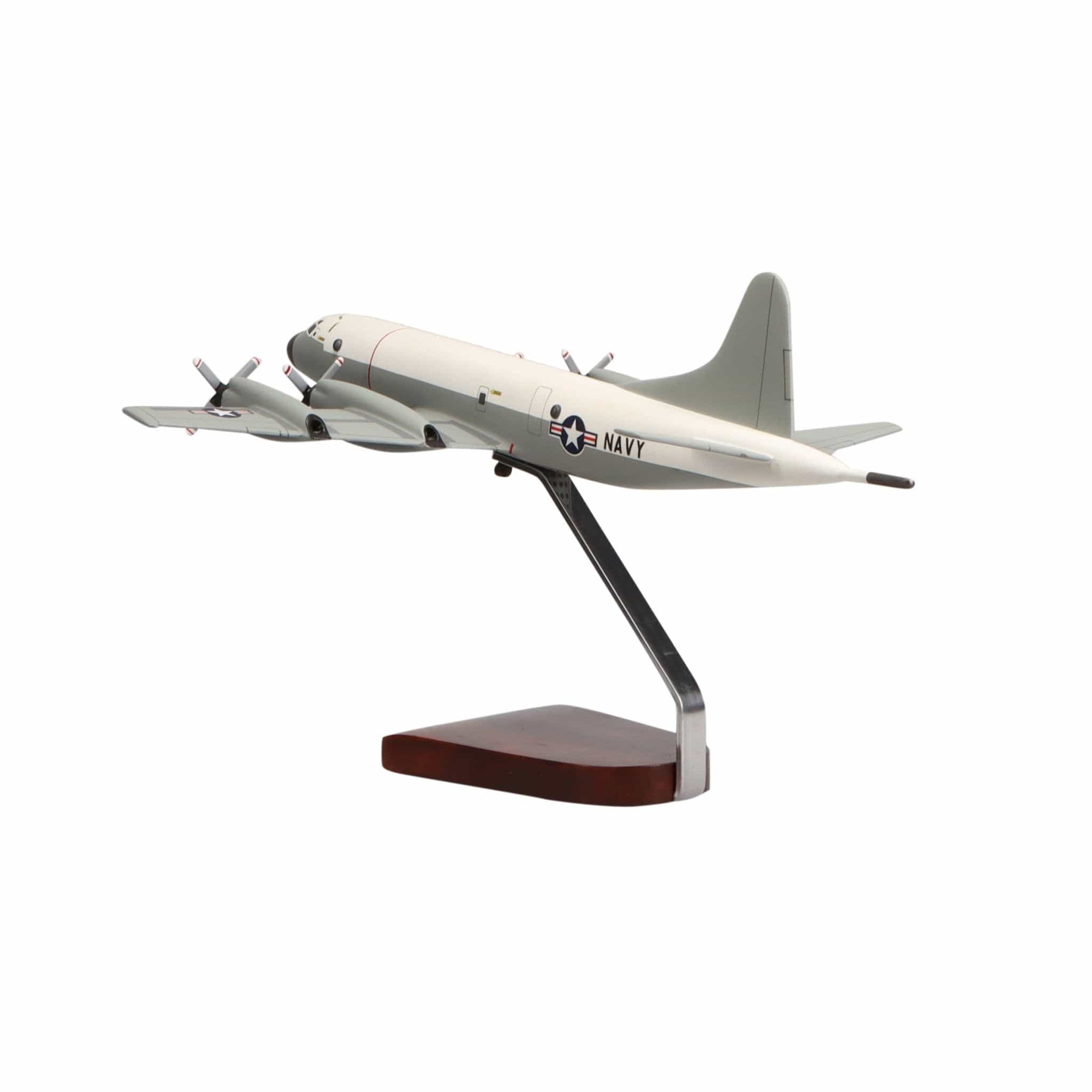 Lockheed Martin P-3C Orion® (Hi-Vis White/Grey) Large Mahogany Model