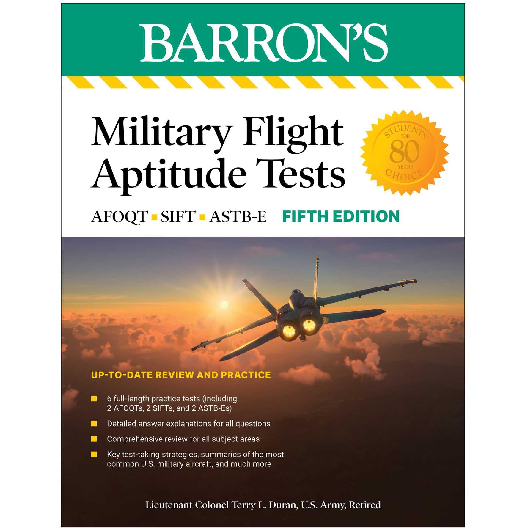 Military Flight Aptitude Tests, Fifth Edition: 6 Practice Tests + Comprehensive Review (Barron's Test Prep) (5th Edition) - PilotMall.com