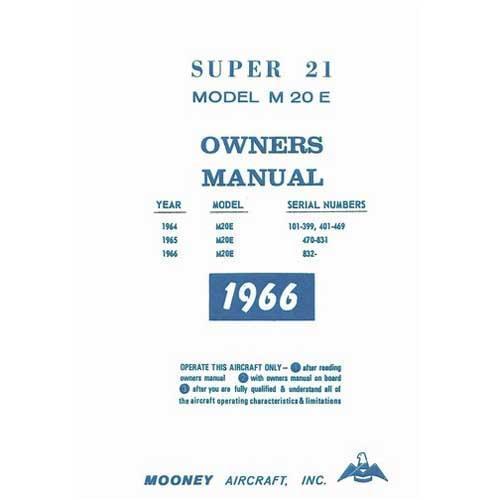 Mooney M20E Super 21 1964-66 Owner's Manual (part# MOM20E64-66O) - PilotMall.com
