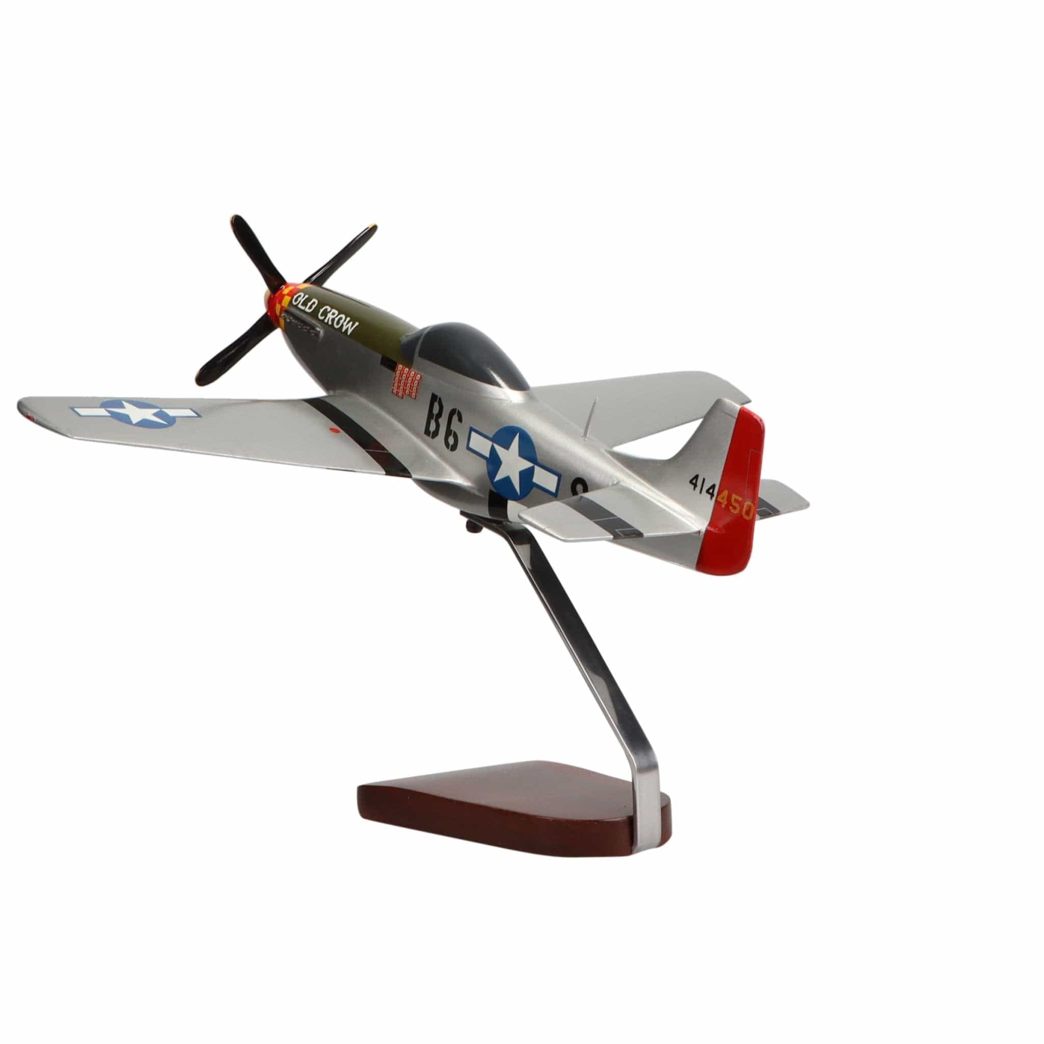 North American P-51D Mustang "Old Crow" Limited Edition Large Mahogany Model - PilotMall.com