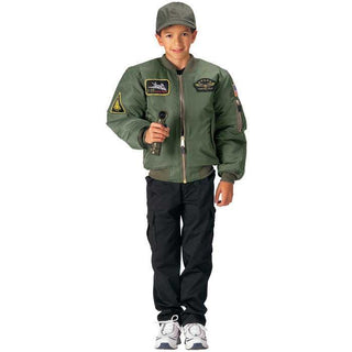 Kids Bomber Flight Jacket With Patches