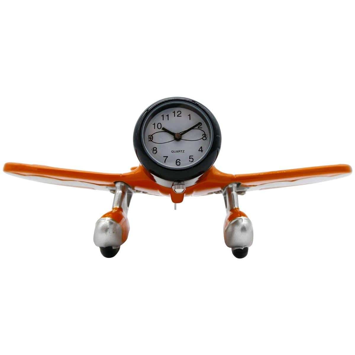 Pilot Toys Orange and Silver Gee Bee Desk Clock