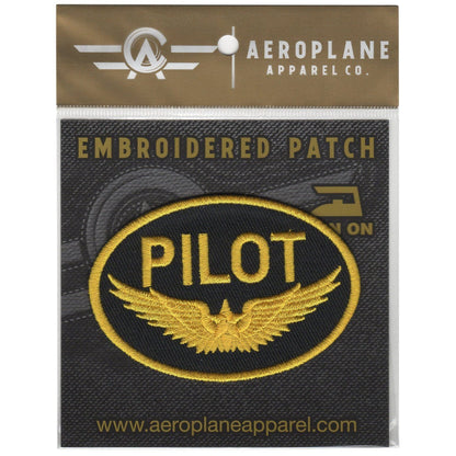 Aeroplane Apparel Company Pins Patches Lanyards Keychains Pilot Gold Wings Embroidered Patch (Iron On Application)