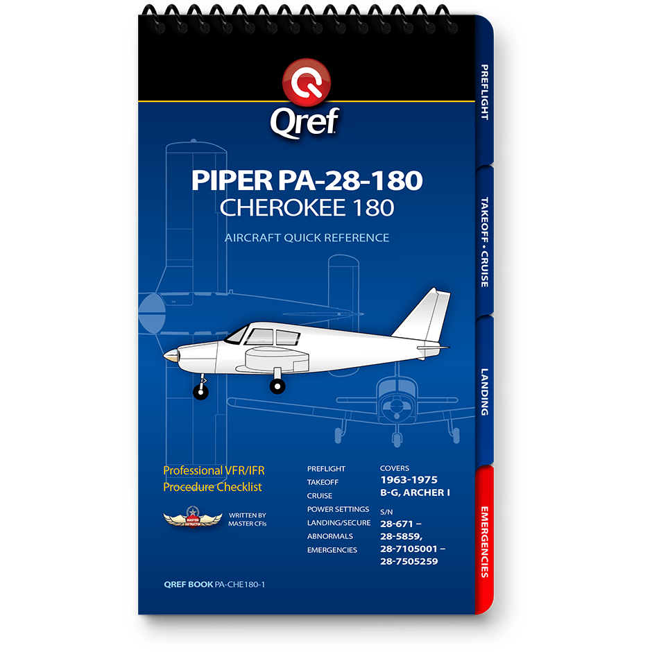 Piper Cherokee 180 PA-28-180 (1963-75) Qref Book Checklist
