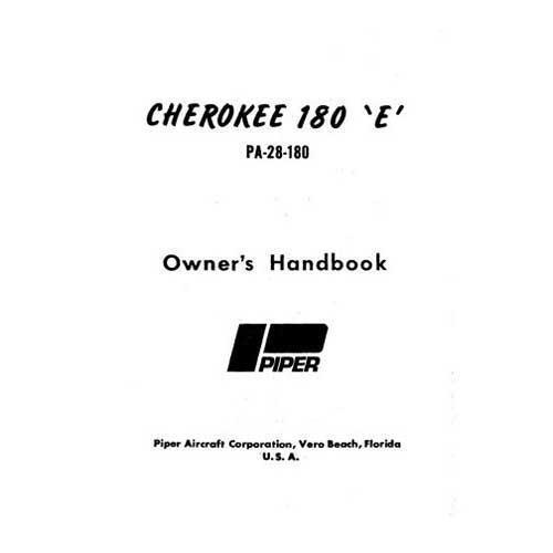 Piper PA28-180E Cherokee 1970 Owner's Manual (part# 753-806) - PilotMall.com