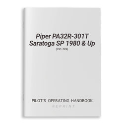 Piper PA32R-301T Saratoga SP 1980 & Up POH (761-726)
