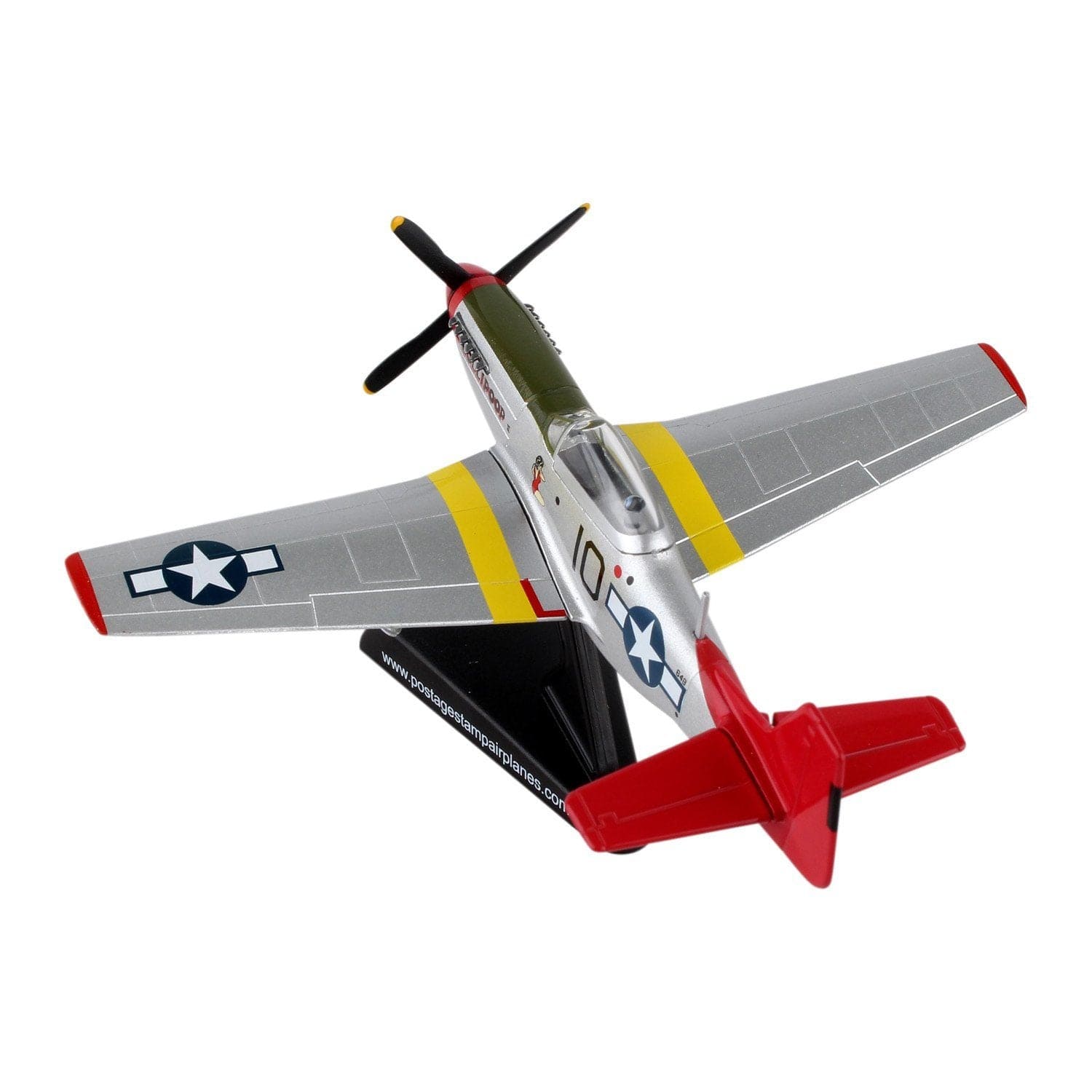 Postage Stamp P-51D Mustang Tuskegee 1/100 Die-Cast Metal Model Aircraft