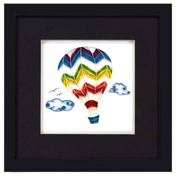 Quilled Hot Air Balloon Framed Shadow Box LIQUIDATION PRICING