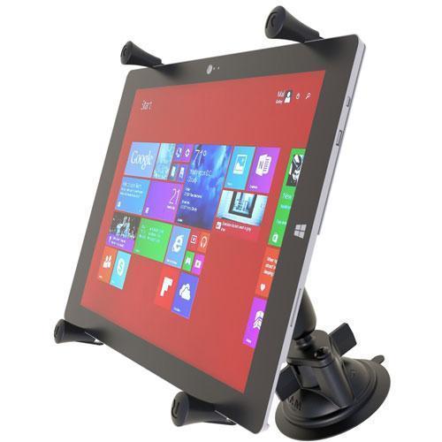 RAM Universal X-Grip Cradle for 12" Tablets with Suction Cup Mount Kit - PilotMall.com