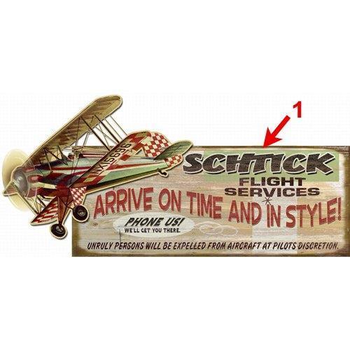 Schtick Flight Services Personalized Wood Sign 17x44 - PilotMall.com