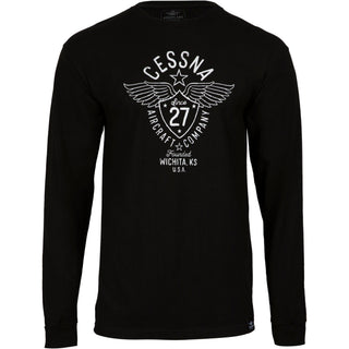 Cessna Sketch Glow-in-the-Dark Aviation Long Sleeve T-Shirt by Aeroplane Apparel Co.