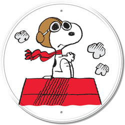 Snoopy Red Baron 11.5" Metal Sign