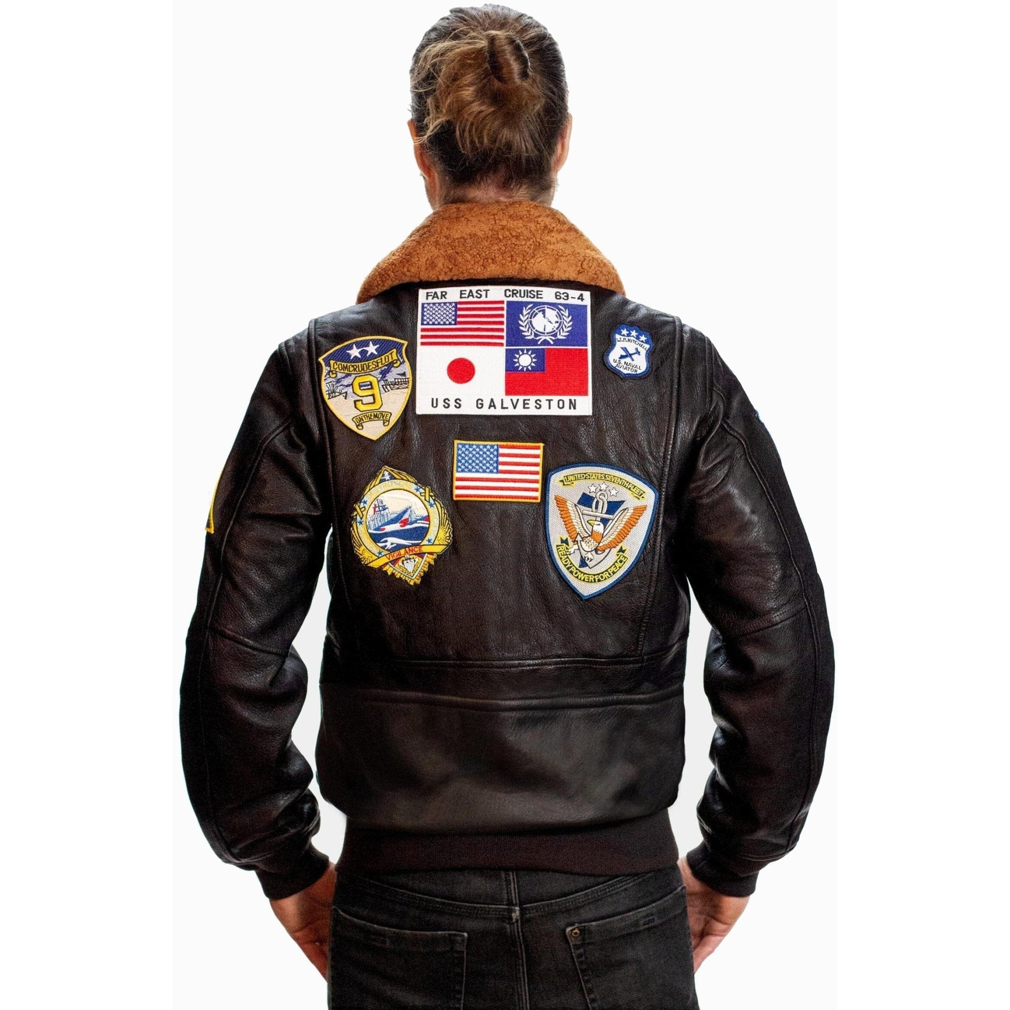 Top Gun® Official G-1 Leather Jacket with Patches