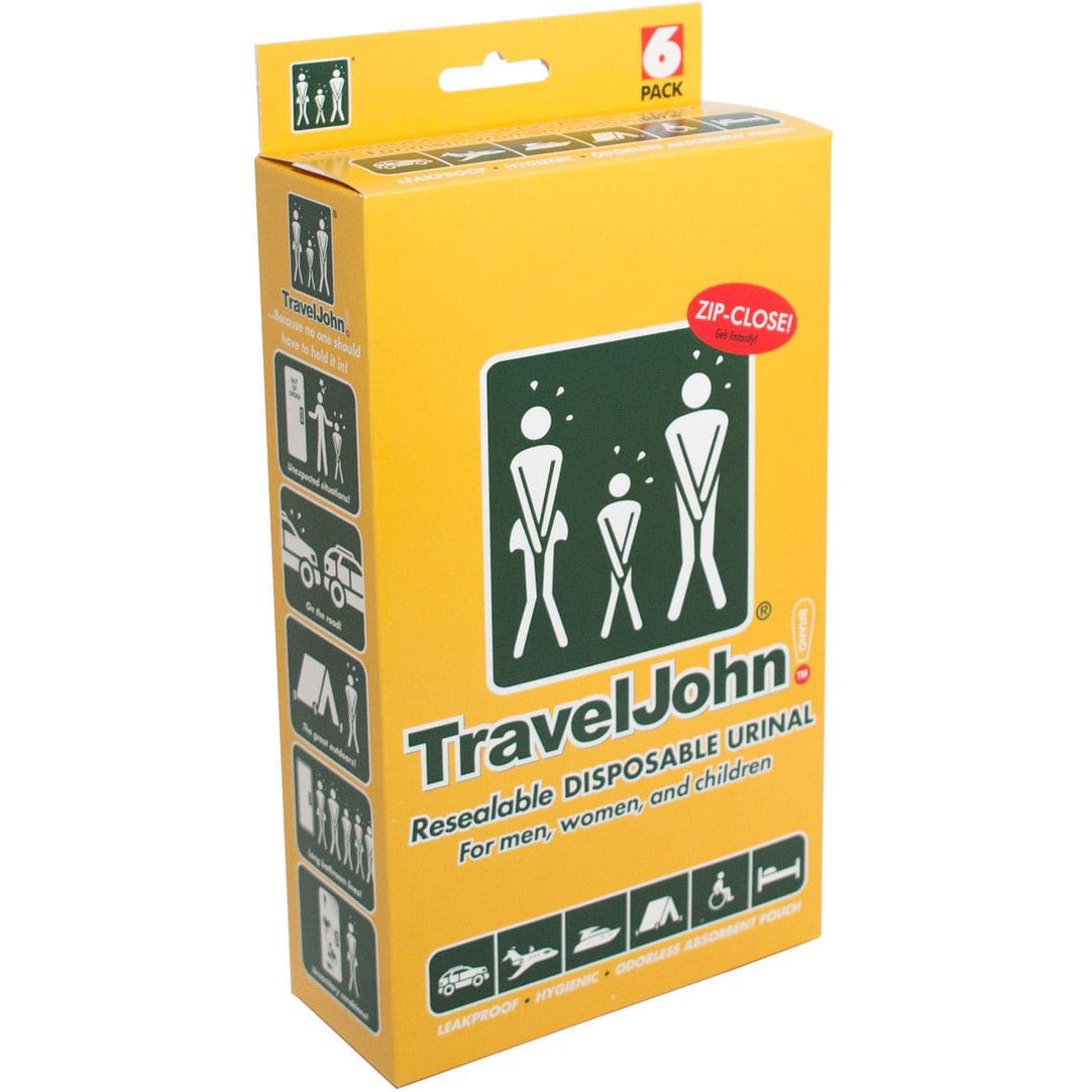TravelJohn Resealable Disposable Urinal (TJ1N-C) - 6 Pack
