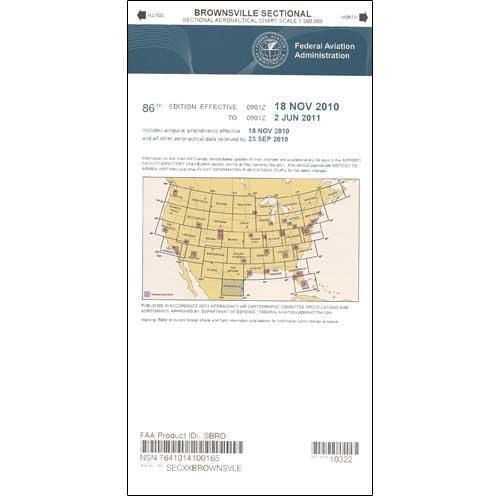 AeroNav Products VFR Sectional Aeronautical Charts FAA Brownsville Sectional - 04/17/25 thru 06/12/25