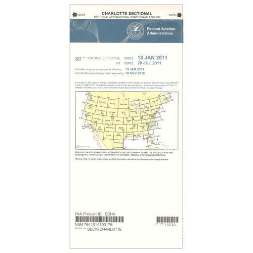 AeroNav Products VFR Sectional Aeronautical Charts FAA Charlotte Sectional - 04/17/25 thru 06/12/25