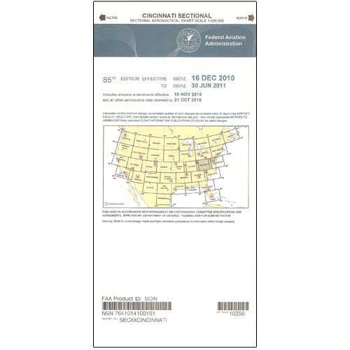 AeroNav Products VFR Sectional Aeronautical Charts FAA Cincinnati Sectional - 04/17/25 thru 06/12/25