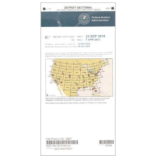 AeroNav Products VFR Sectional Aeronautical Charts FAA Detroit Sectional - 04/17/25 thru 06/12/25