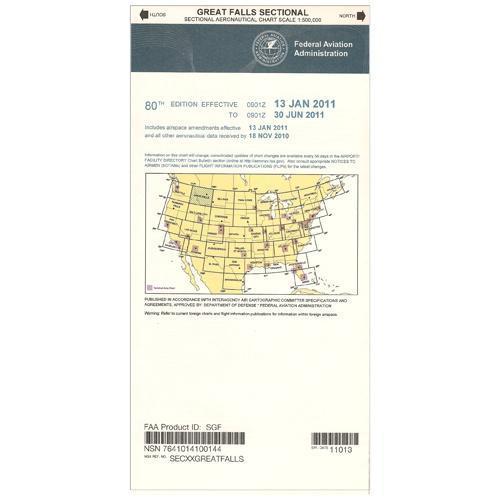AeroNav Products VFR Sectional Aeronautical Charts FAA Great Falls Sectional - 04/17/25 thru 06/12/25