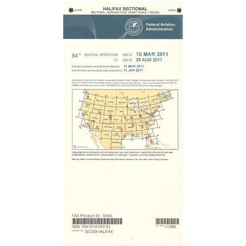 AeroNav Products VFR Sectional Aeronautical Charts FAA Halifax Sectional - 04/17/25 thru 06/12/25