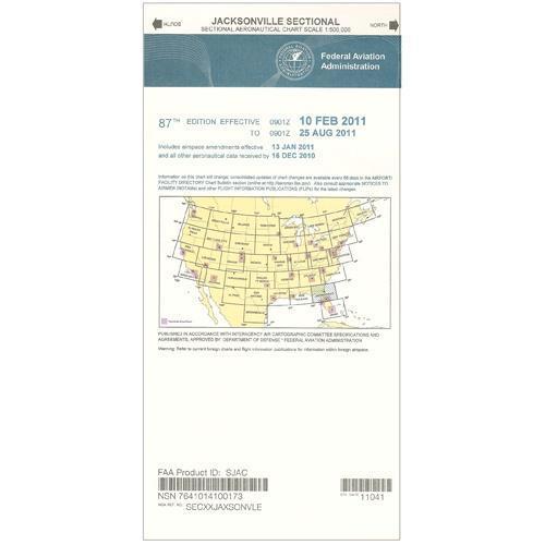 AeroNav Products VFR Sectional Aeronautical Charts FAA Jacksonville Sectional - 04/17/25 thru 06/12/25